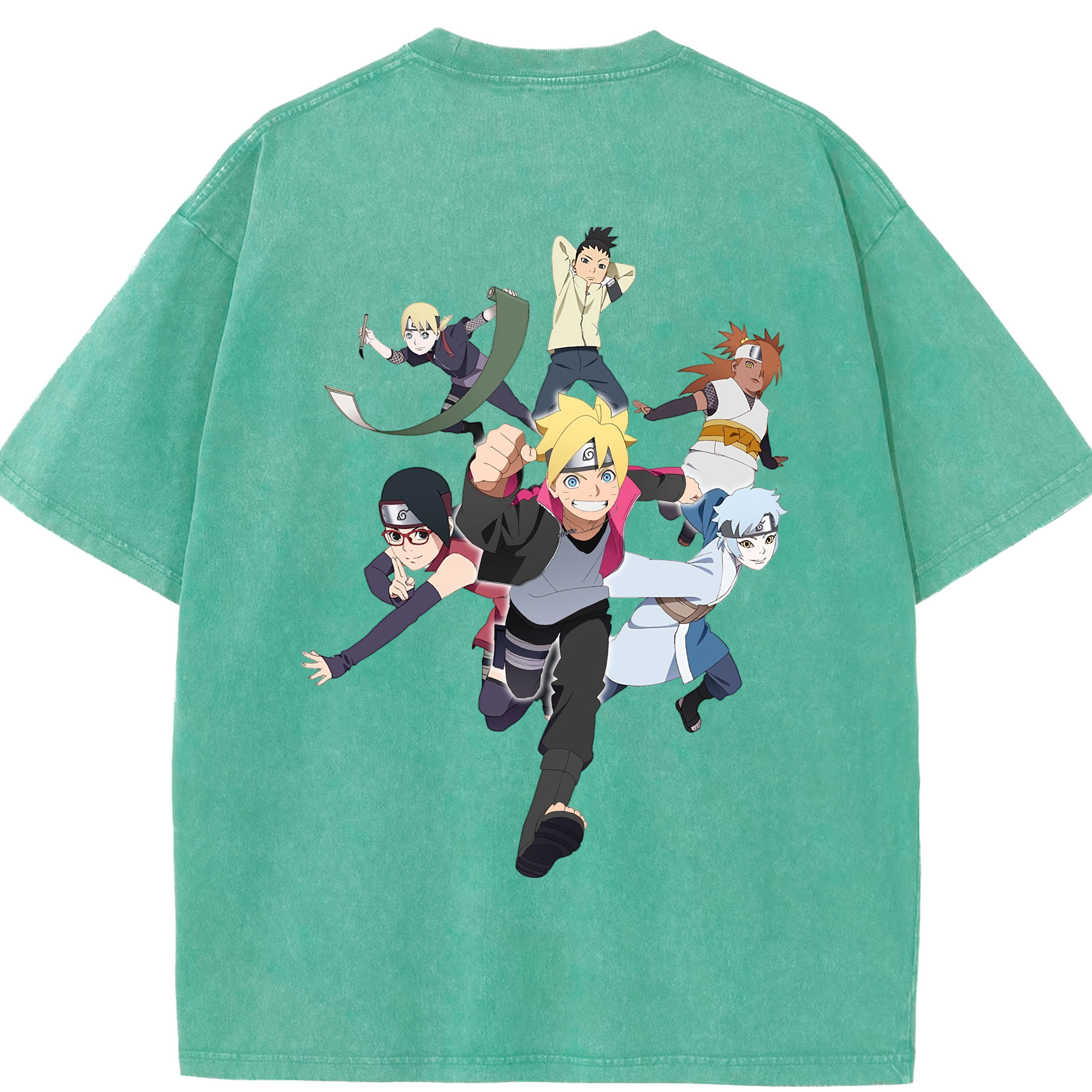 （画像用） NARUTO -ナルト- うずまき ボルト Uzumaki Boruto 綿100% ヴィンテージ風 半袖Tシャツ（背面プリント）